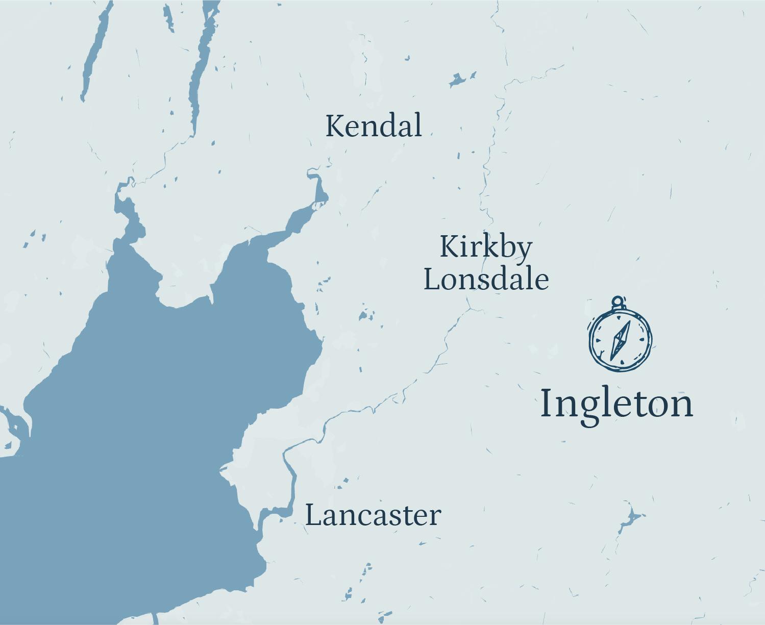 Location map of Ingleton